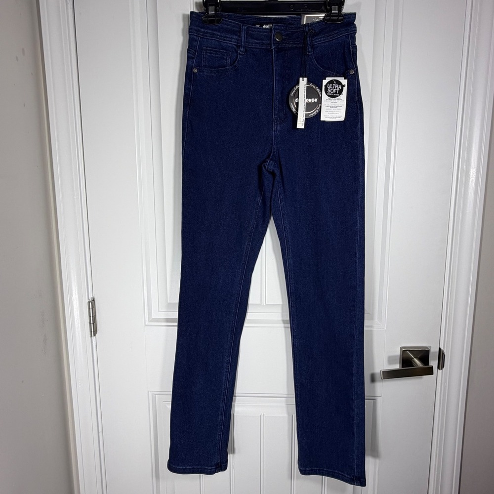 Dollhouse Ultra Soft High Rise Straight Leg Jeans Dark Wash Women's 9/10